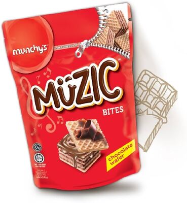 MUNCHYS MUZIC CHOCOLATE WAFER BITES 180G