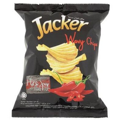 JACKER POTATO CHIPS HOT & SPICY 60G